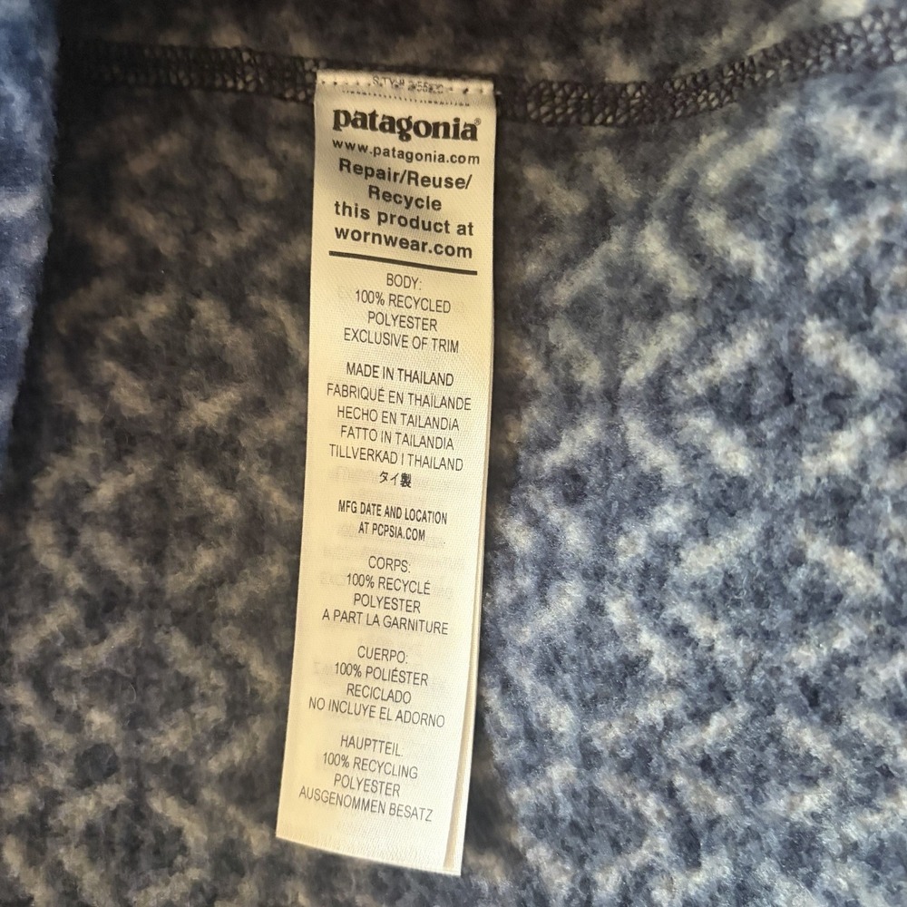 Patagonia Mens M Fleece Pullover 1/4 Zip Geometric Pattern Black Gray STY25323 - Picture 6 of 9